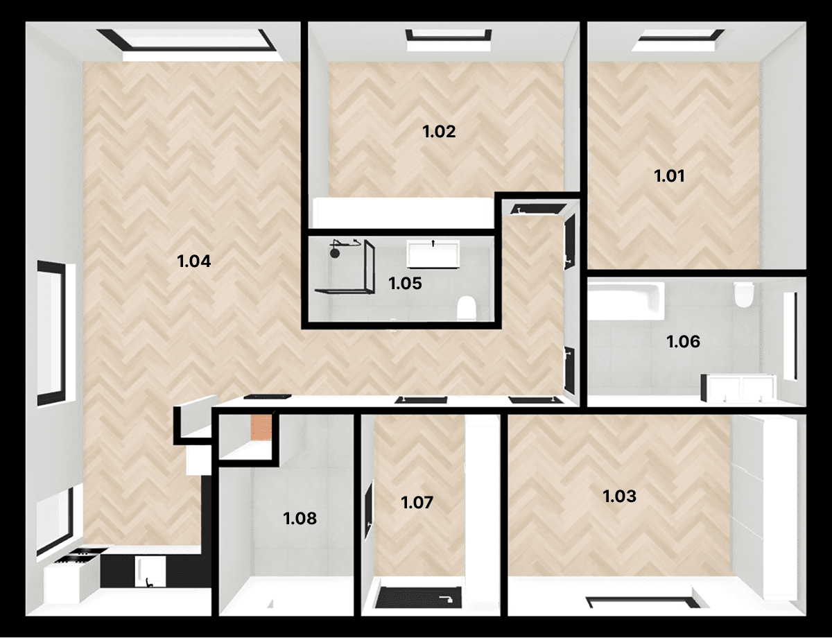 Půdorys bytu - layout